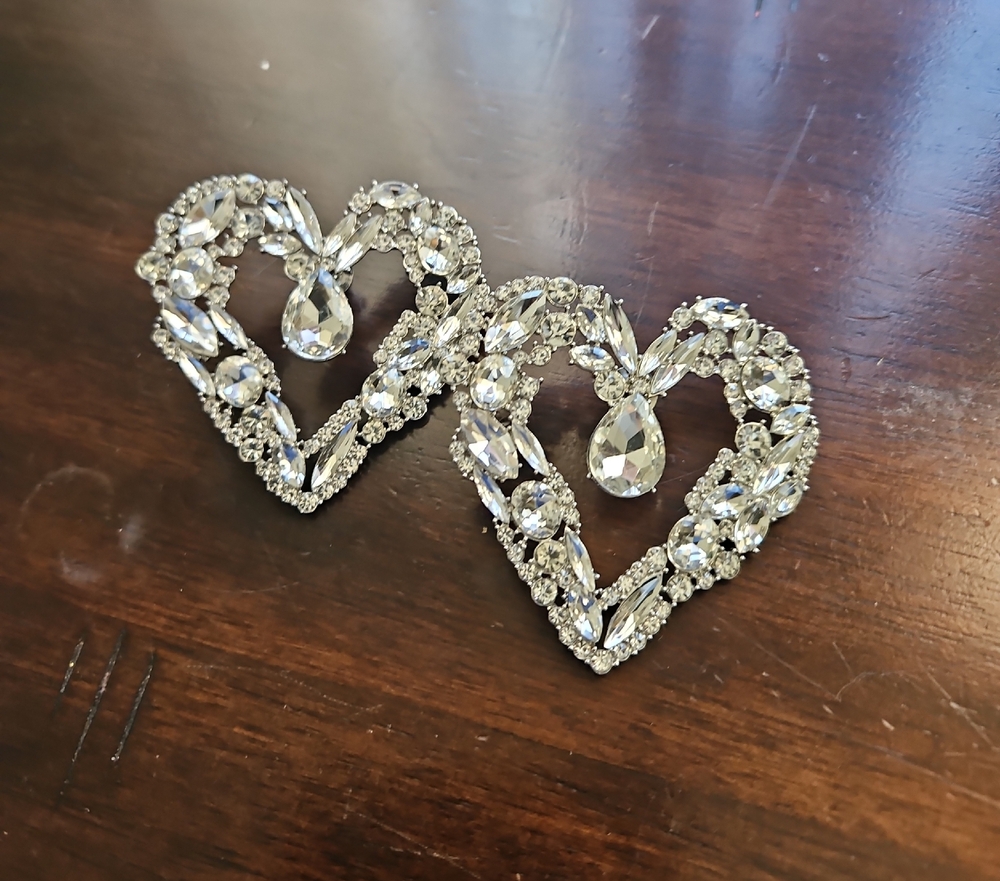 Heart Shaped Crystal Earrings